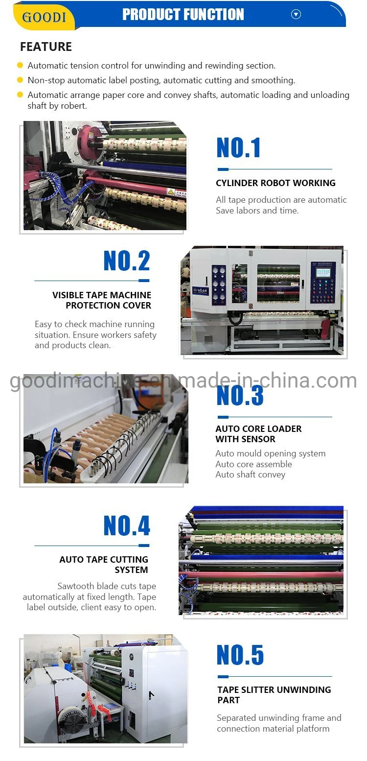 Fully Automatic Masking Tape Slitting Rewinding Machine Adhesive Tape Production Line