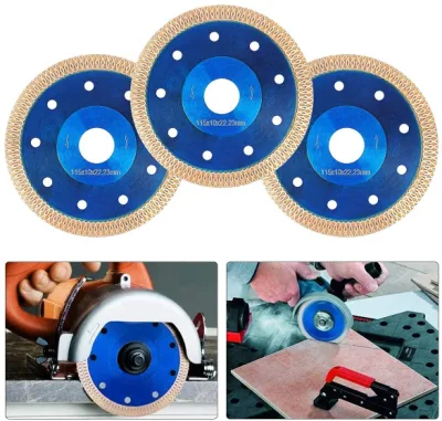 4.5 pouces diamant lame de scie porcelaine disque de coupe roue pour coupe humide filet Turbo Super mince presse à chaud bleu X Turbo